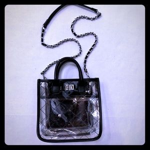 INC International Quilted Clear Chained Crossbody